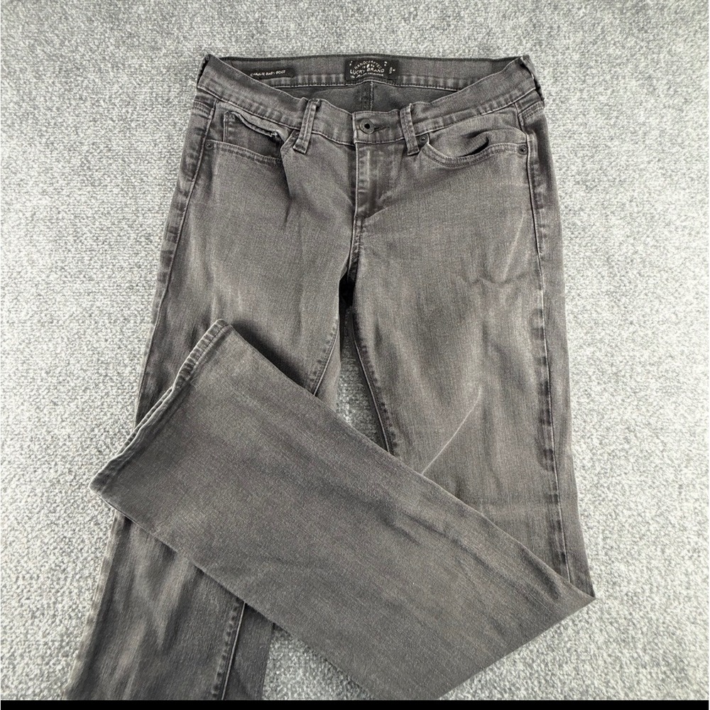 Lucky Brand Charlie Baby Boot Gray Mid Rise Bootcut Denim Jeans Size 6/28 R